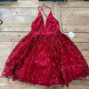 Red Sequin Mini Dress